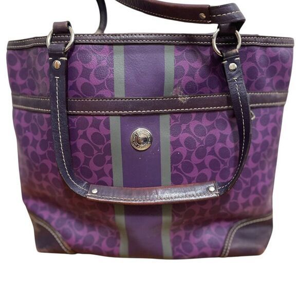 Coach Chelsea 15137 Signature Heritage Tote Purse Satchel Handbag - Picture 1 of 8